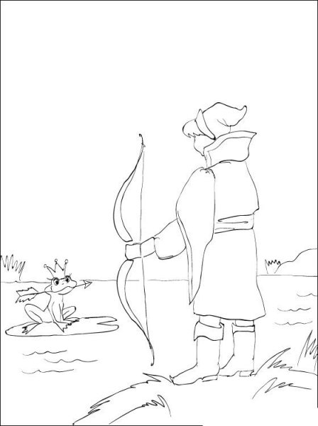 Иллюстрация к сказке Царевна лягушка раскраска