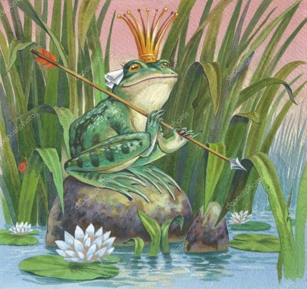 Рисунки царевна лягушка со стрелой во рту
