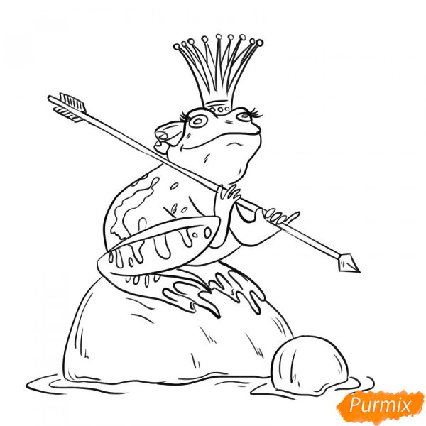Рисунок Царевна лягушка со стрелой