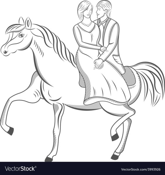 Разукрашки принцессы на лошадях
