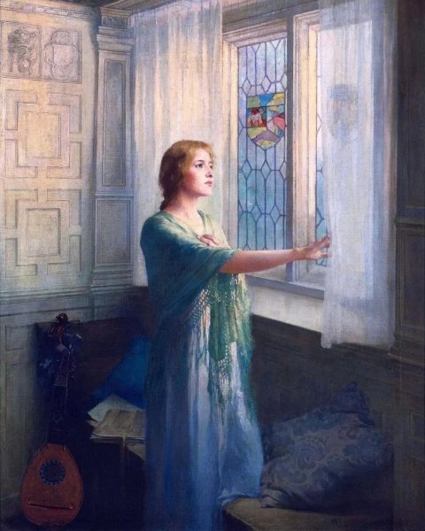 «Женщина у окна» картина Фридрих