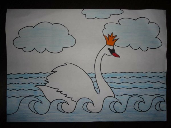 Лебедь из сказки о царе Салтане иллюстрации