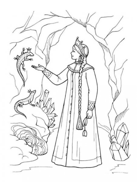 Иллюстрация к произведению Бажова медной горы хозяйка