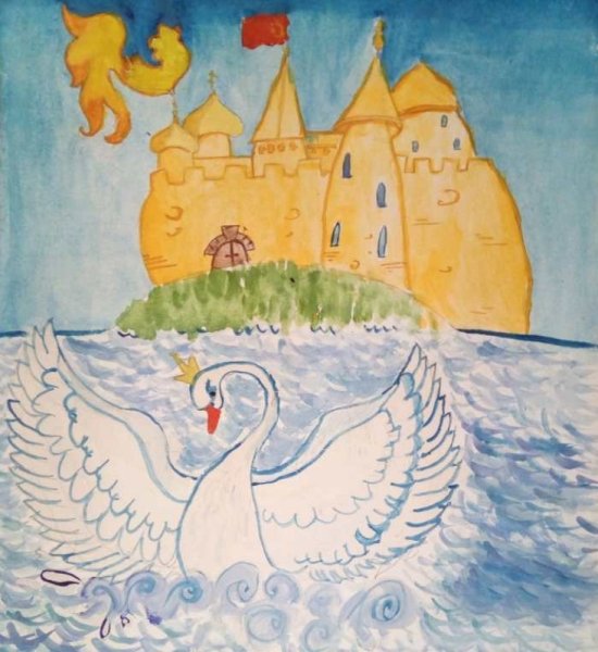 Рисунки царя салтана сына гвидона и царевны лебеди