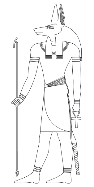 Бог Египта Анубис рисунок