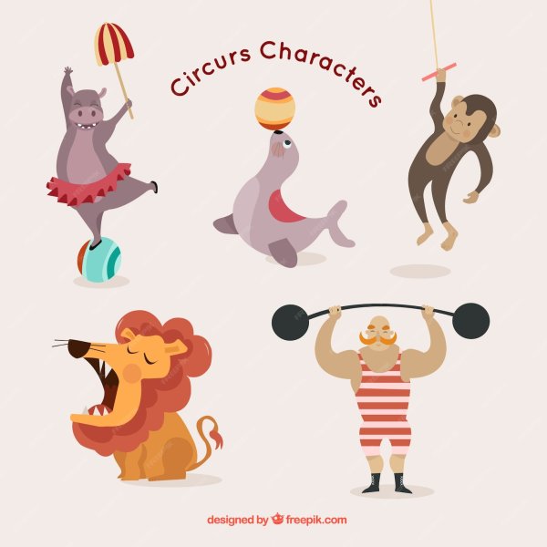 Рисунки цирк персонажи