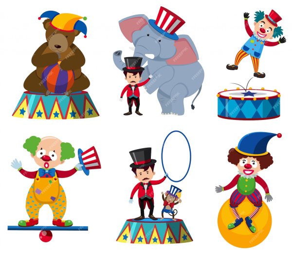 Клоуны и персонажи из цирка
