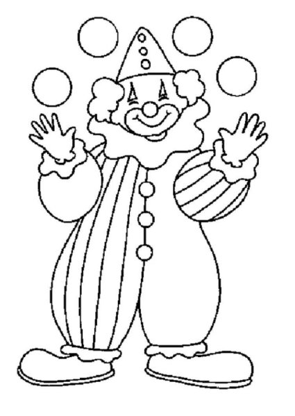 Рисование клоуна для детей