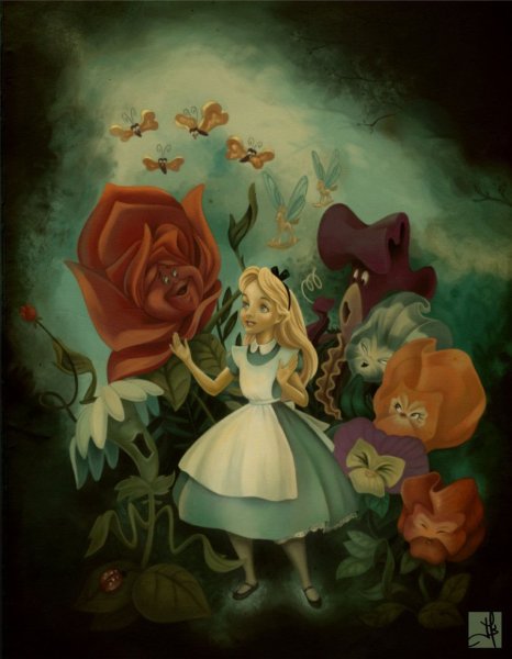 Дисней Алиса цветы