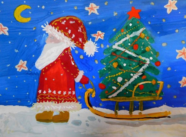 Рисование на тему чудеса Деда Мороза