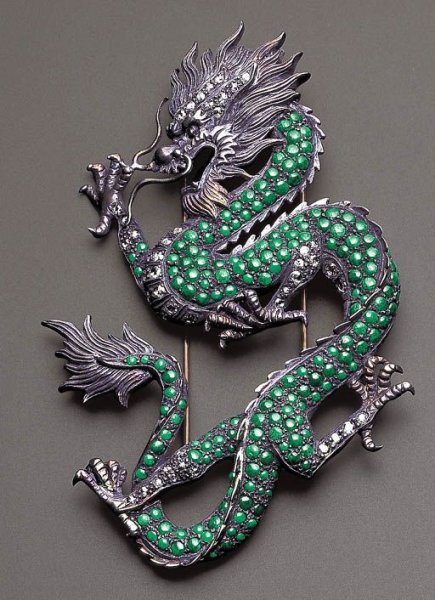 Брошь китайский дракон