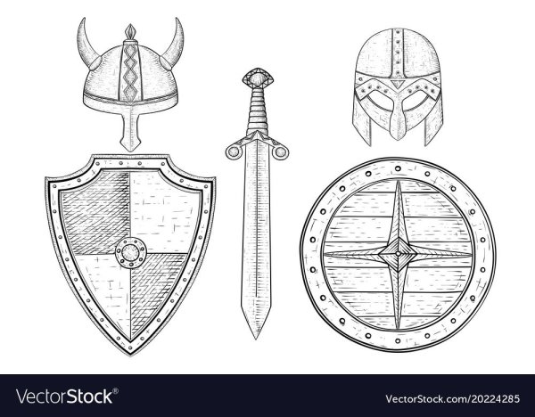 Шлем щит и меч