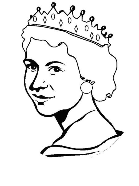 Королева Великобритании Елизавета 2 рисунок