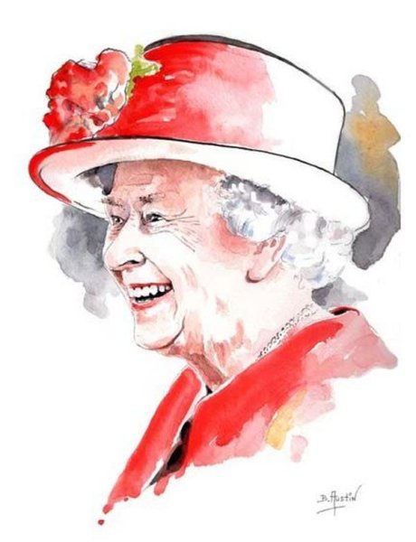 Королева Великобритании Елизавета рисунок