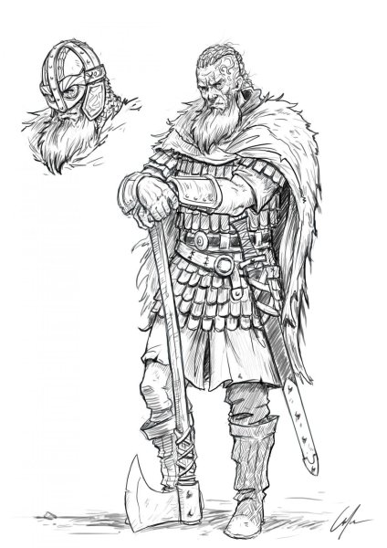 Рисунки викингов воинов