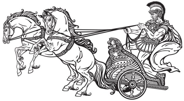 Римский всадник на колеснице