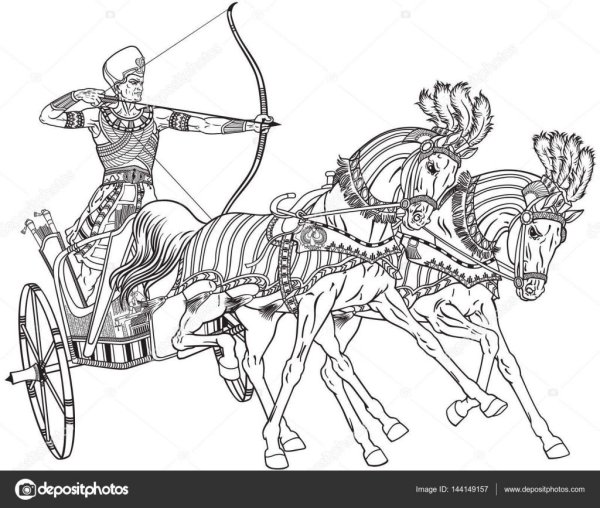 Рисунки воин на колеснице