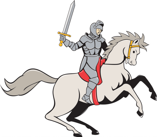 Рыцарь на коне с мечом