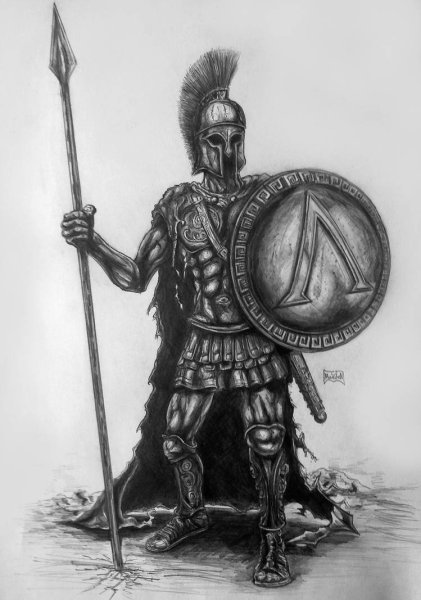 Рисунки воин спартанец
