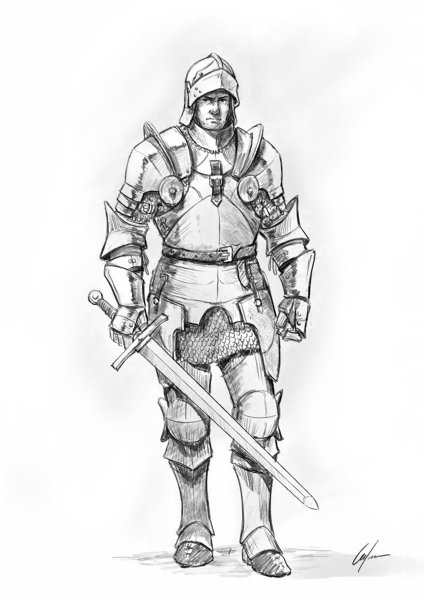 Рисунок рыцаря для срисовки