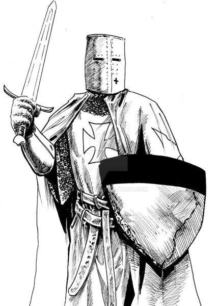 Рыцарь Тевтонского ордена раскраска