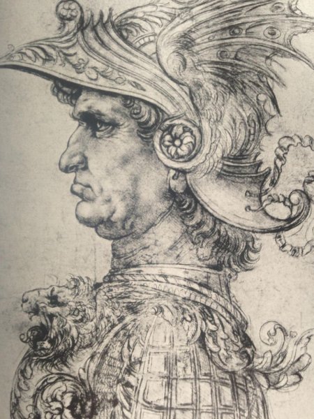 Профиль воина в шлеме Леонардо да Винчи