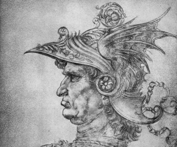 Леонардо да Винчи Гравюры портрет воина