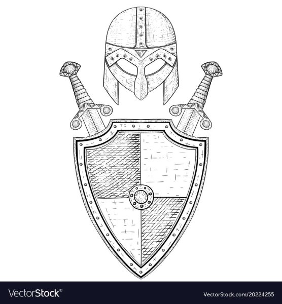 Рыцарский щит рисунок