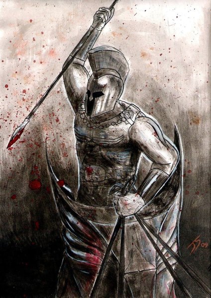 Спартанский воин концепт-арт