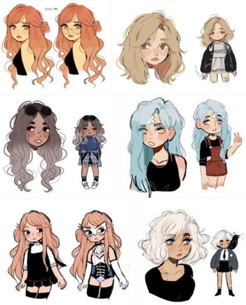 Рисовка волос в разных стилях