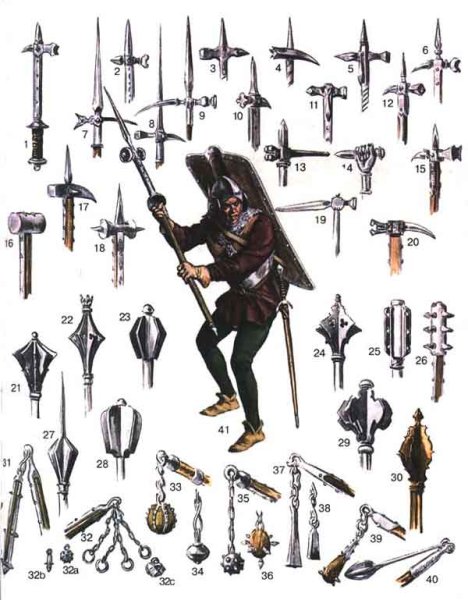 Оружие средневековой пехоты боевой молот