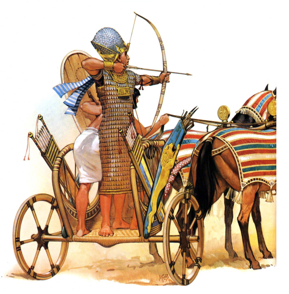 Воин на колеснице в древнем Египте