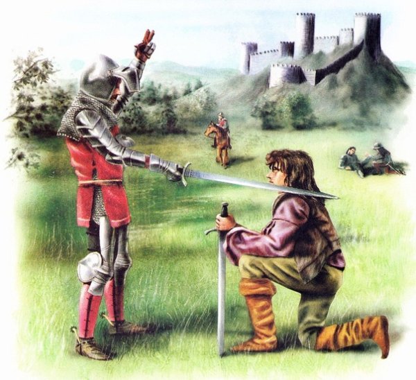 Оруженосец рыцаря в средневековой