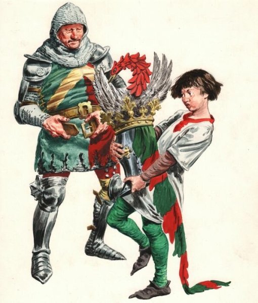 Оруженосец рыцаря средневековья