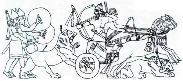 Царь Ассирии на колеснице