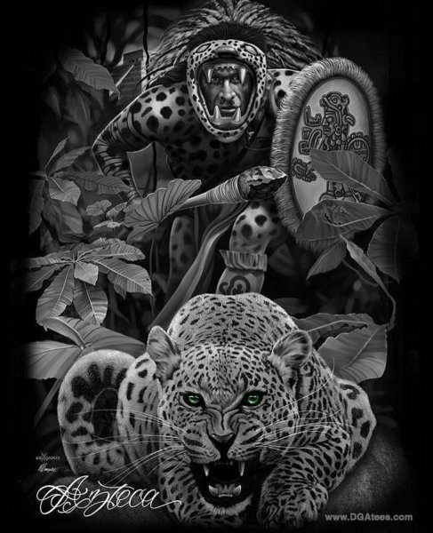 Ацтекские тату с ягуаром