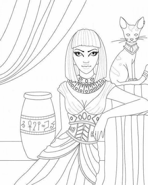 Египетская царица Клеопатра рисунок