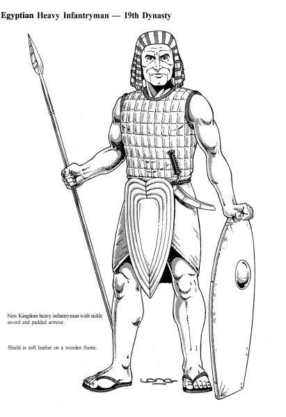 Египетский воин раскраска