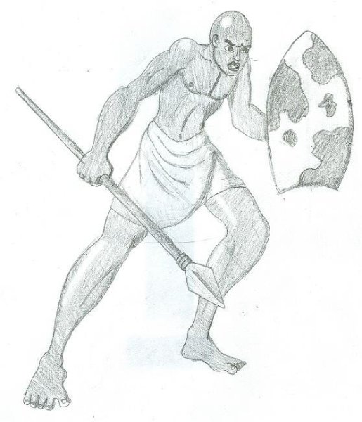 Египетский воин рисунок карандашом