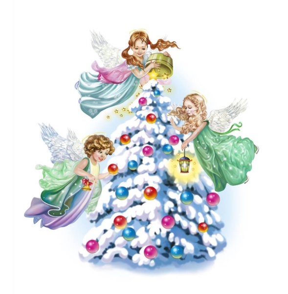 Рождественская елка с ангелочками