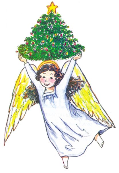 Ангел с рождественской елочкой