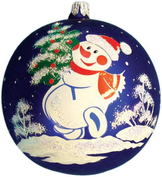 Снеговик на елочном шаре