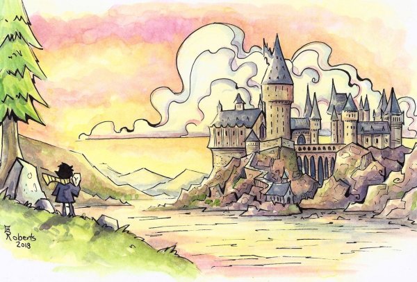 Рисуем замок Гарри Поттера