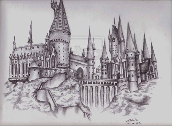 Хогвартс из Гарри Поттера рисунок