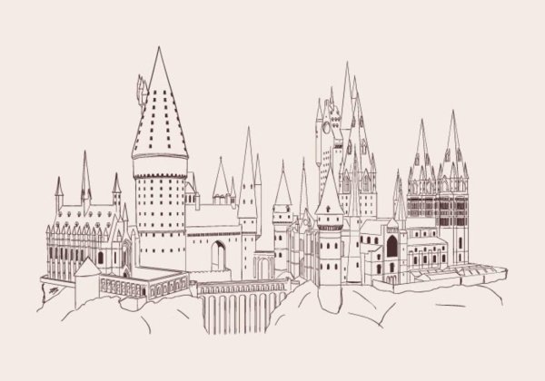 Замок Гарри Поттера раскраска