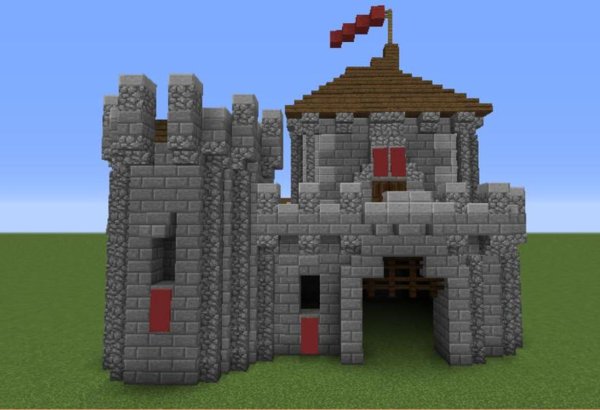 Замок из булыжника в Minecraft