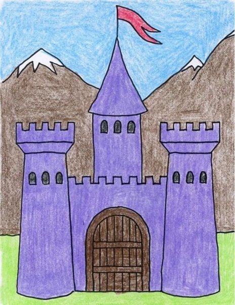 Рисунки замок рыцаря средневековья
