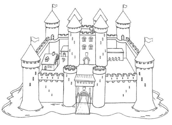 Рисование средневекового замка