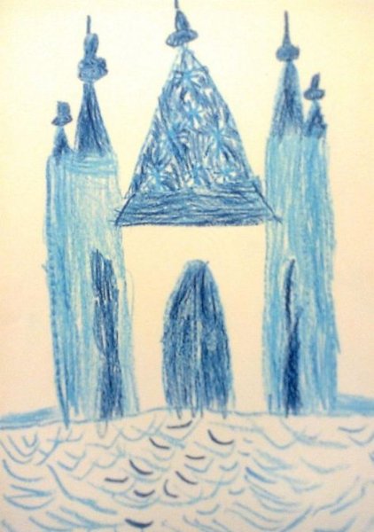 Рисунки замок снежной королевы в холодных тонах
