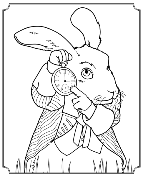Рисунки заяц из алисы в стране